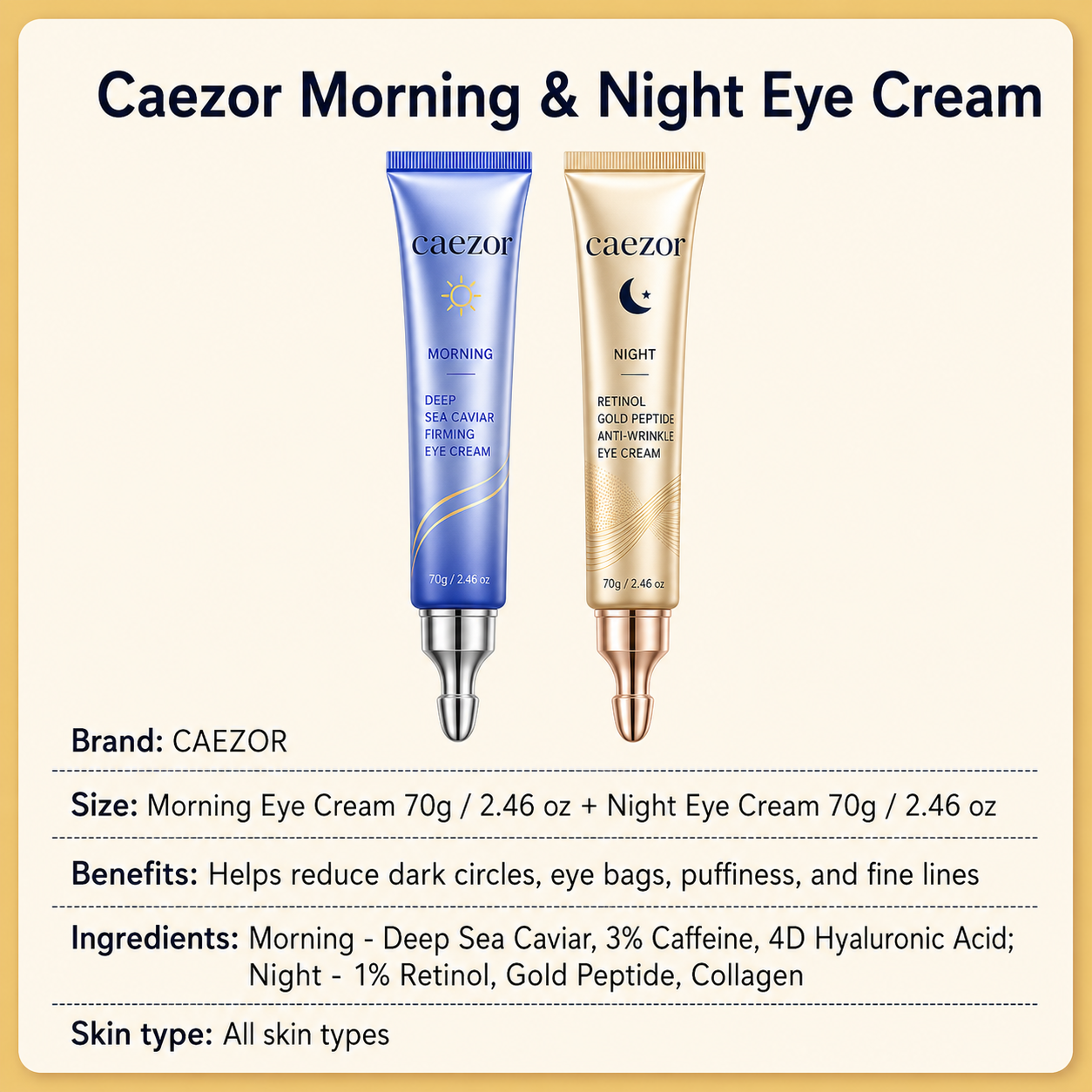 ✨ CaeZor Morning & Night Eye Cream Duo