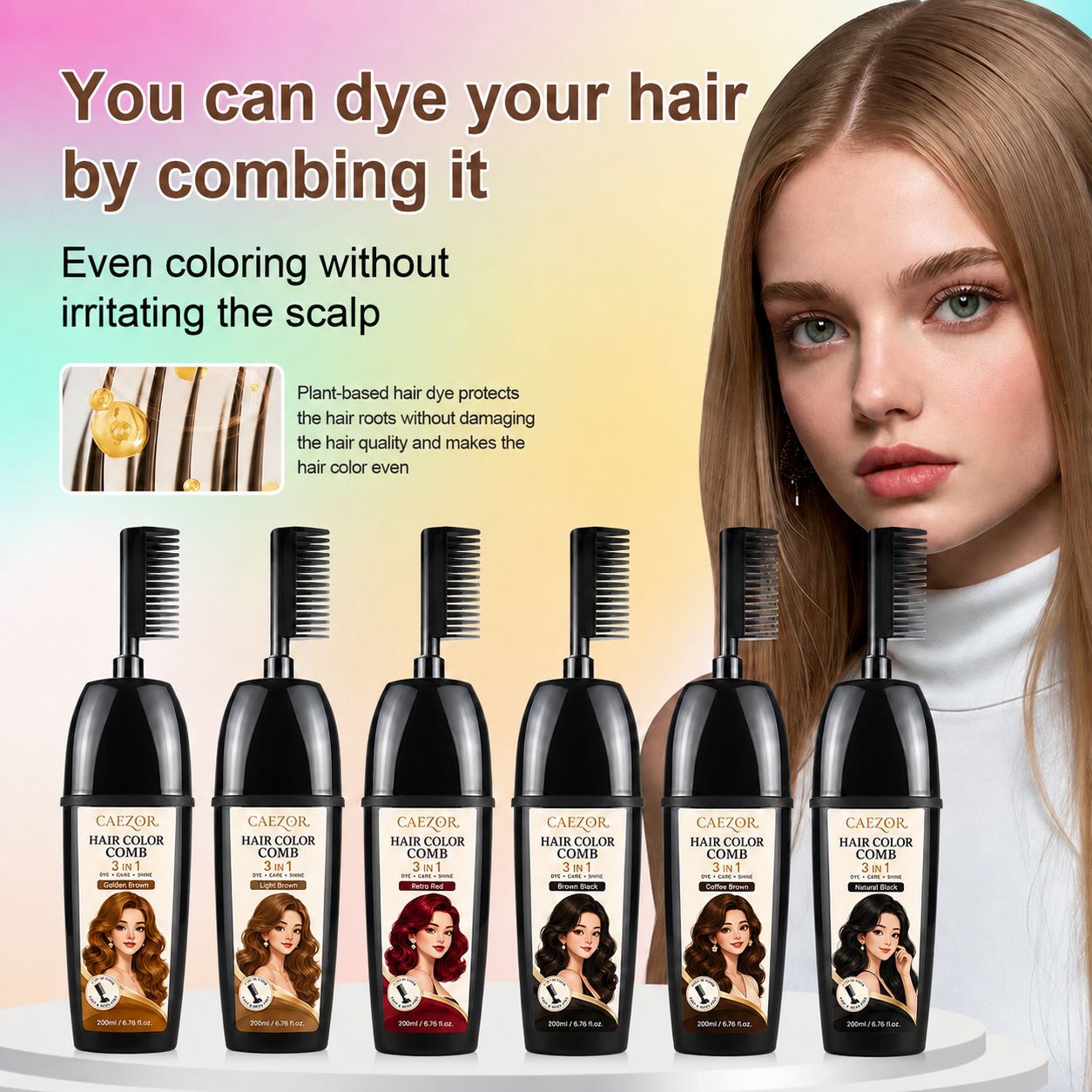 Cover visible gray roots at home — no bowl, no brush, less mess.